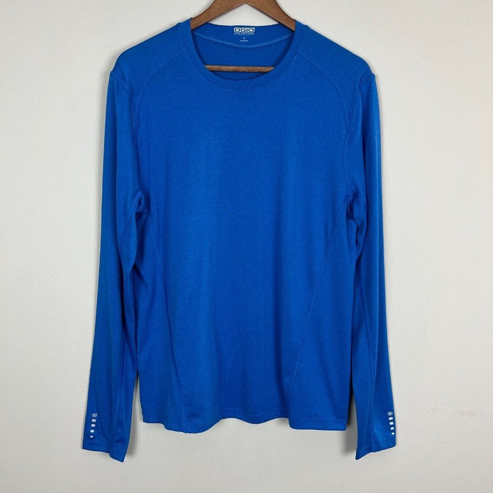 Ogio Endurance Shirt Mens Small Blue Active Breathable Lightweight Long Sleeve‎